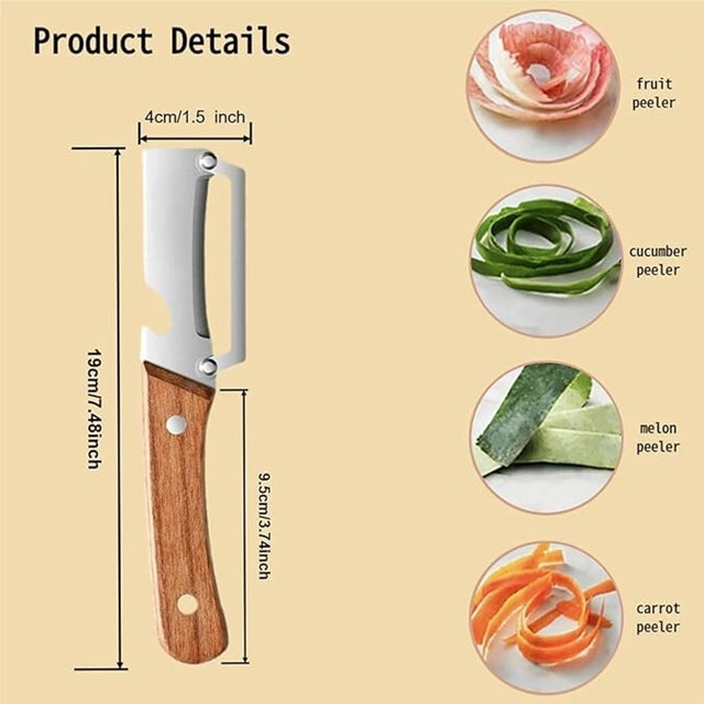 Precision Ergonomic Wooden Peeler